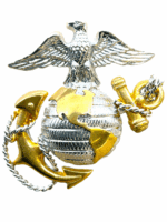 US USMC Officers EGA Cap Badge Screw Back US USMC Officers EGA Cap Badge Screw Back