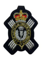 British Queens Own Cameron Highlanders Bullion Wire Blazer Crest