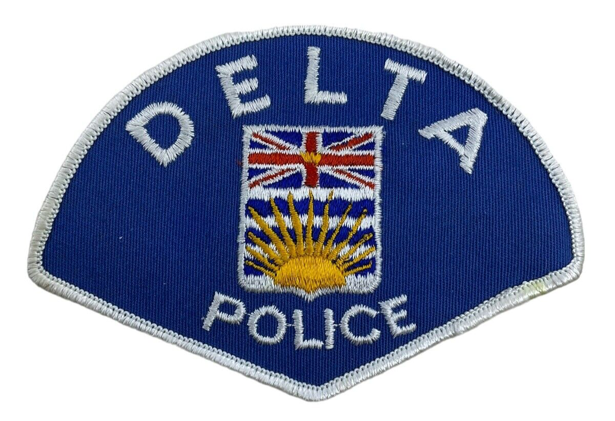 Canadian Delta British Columbia White Edge Police Patch Canadian Delta British Columbia White Edge Police Patch