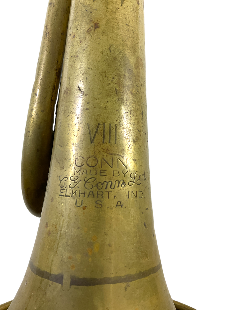 WW1 US AEF Brass Bugle Missing Mouthpiece WW1 US AEF Brass Bugle Missing Mouthpiece