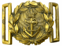 Victorian British RN Royal Navy Officers Gilt Brass Belt Buckle Victorian British RN Royal Navy Officers Gilt Brass Belt Buckle