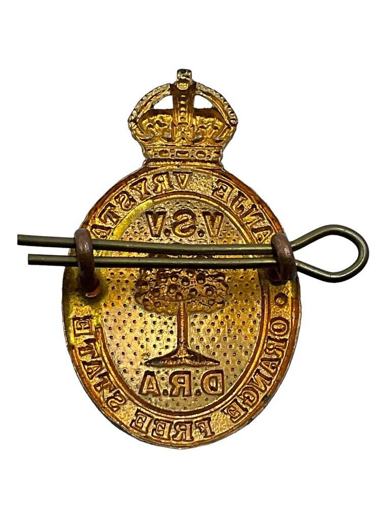 WW2 South African Orange Free State VSV Defence Rifle Association Cap Badge WW2 South African Orange Free State VSV Defence Rifle Association Cap Badge