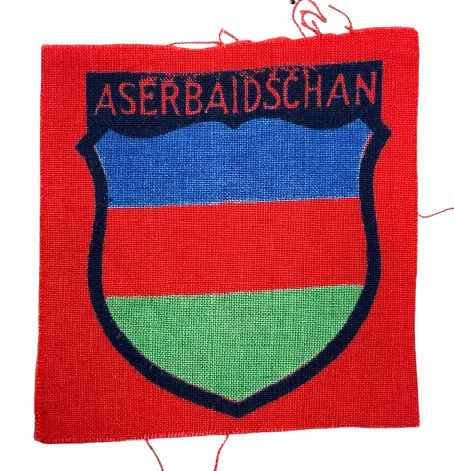 WW2 German Army Foreign Volunteers Azerbaijan Printed Sleeve Insignia Patch WW2 German Army Foreign Volunteers Azerbaijan Printed Sleeve Insignia Patch