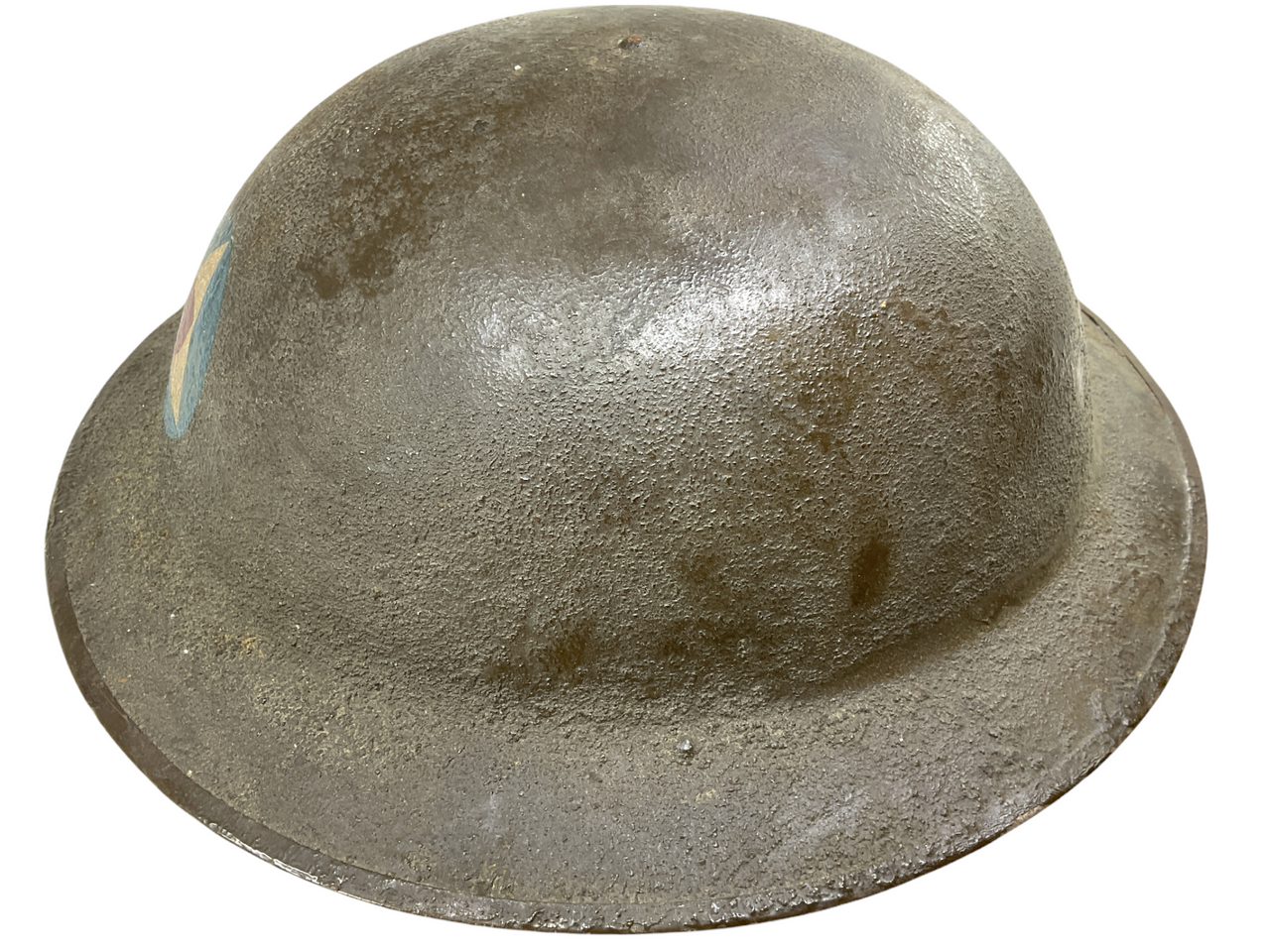 WW1 US AEF Civil Defence Patch Painted Brodie Camouflage Helmet WW1 US AEF Civil Defence Patch Painted Brodie Camouflage Helmet