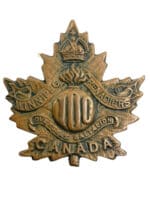 WW1 Canadian CEF 100th Battalion Collar Insignia Single NO LUGS