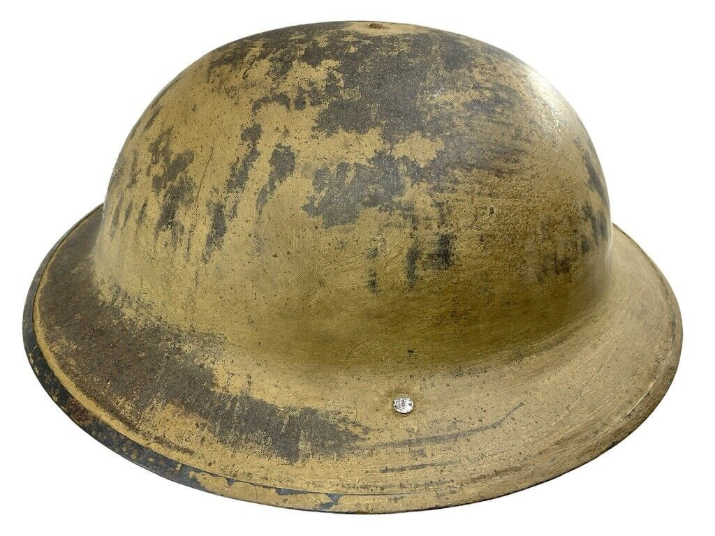 WW1 US AEF 101st Engineer Regiment Painted Brodie Camouflage Helmet WW1 US AEF 101st Engineer Regiment Painted Brodie Camouflage Helmet