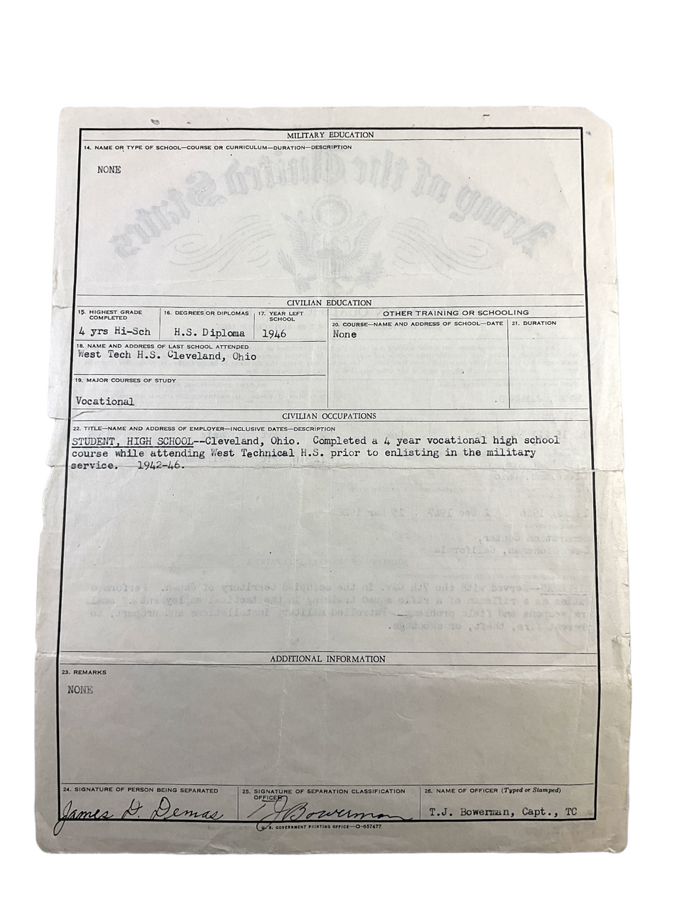 US Japan Japanese Made 1st Cavalry Shoulder Patch SSI and Discharge Documents US Japan Japanese Made 1st Cavalry Shoulder Patch SSI and Discharge Documents