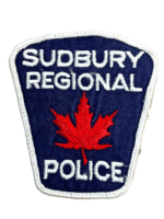 Canadian Sudbury Ontario Regional Police White Edge Police Patch