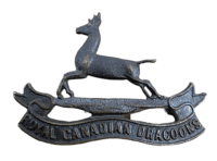 WW1 Canadian CEF Officers Bronze Dragoons RCD Cap Badge Insignia