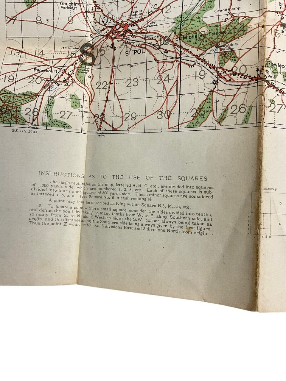 WW1 British Canadian BEF CEF Trench Map France No 36b WW1 British Canadian BEF CEF Trench Map France No 36b