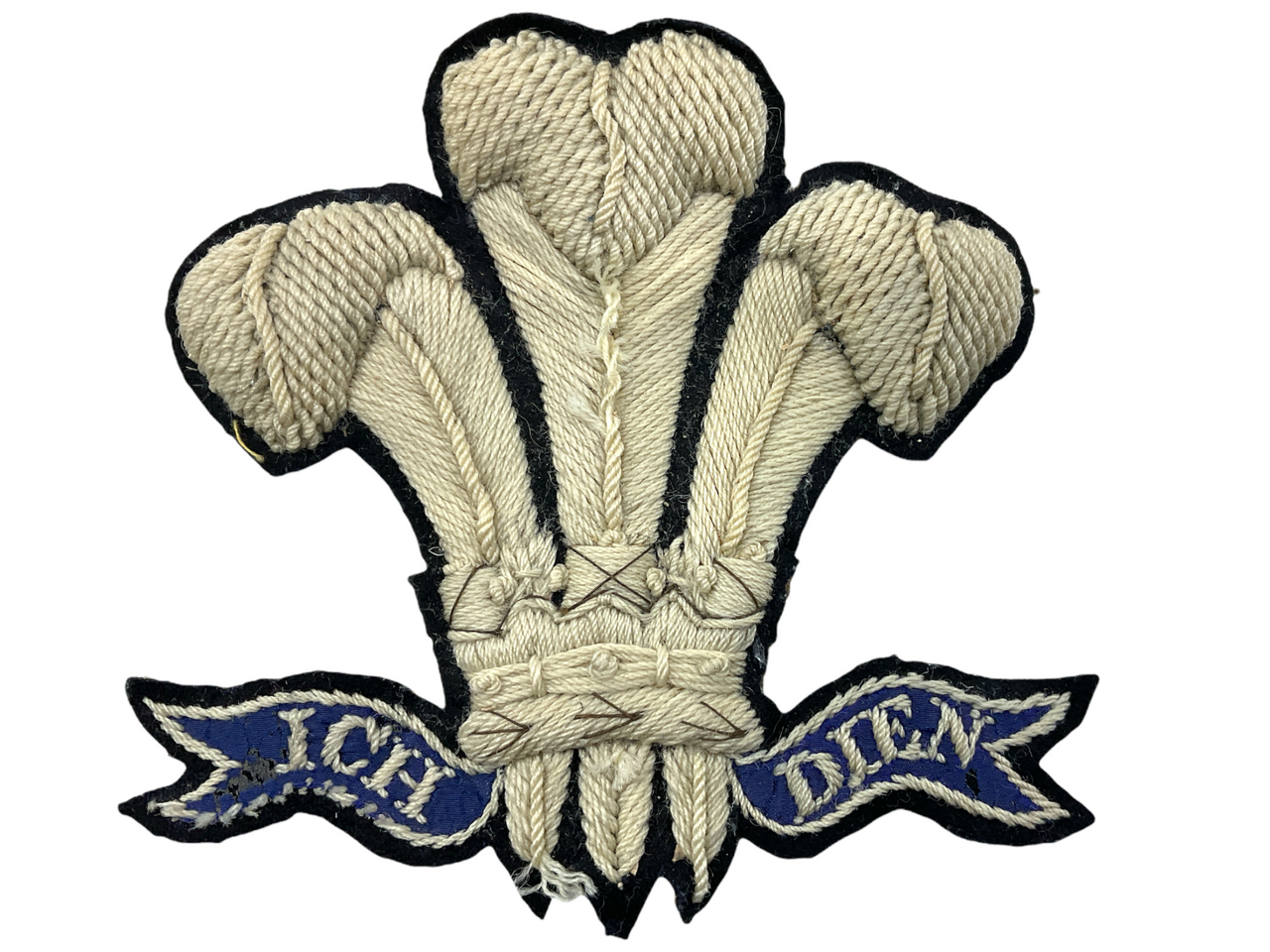 Victorian British Ich Dien Regimental Embroidered Patch 4 x 4.5 Inch Victorian British Ich Dien Regimental Embroidered Patch 4 x 4.5 Inch