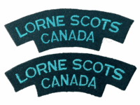 Canadian Lorne Scots Peel Dufferin & Halton Cloth Shoulder Title Pair