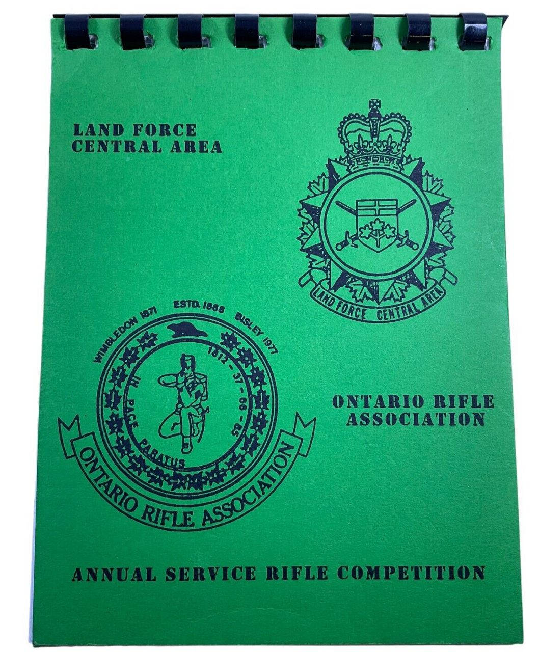 Canadian Forces Land Force Central Area Ontario Rifle Assn SC Reference Book Canadian Forces Land Force Central Area Ontario Rifle Assn SC Reference Book