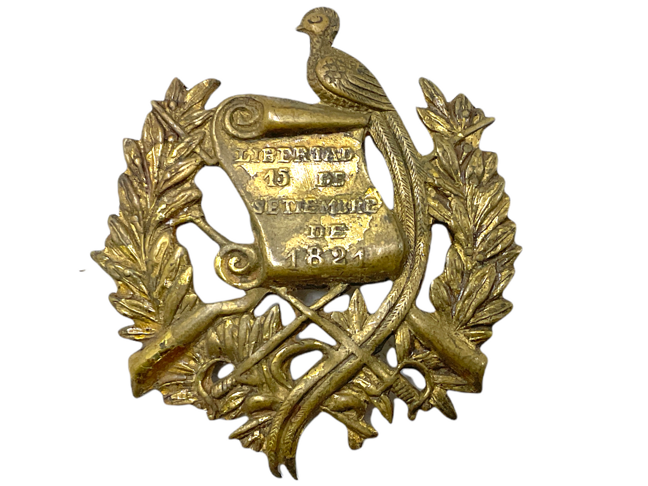 British Allied Chile Chilian Army Cap Badge w/ Screw Post British Allied Chile Chilian Army Cap Badge w/ Screw Post