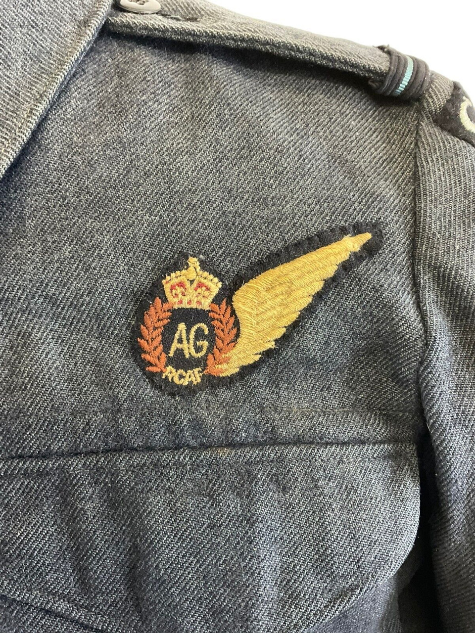 WW2 Canadian RCAF Air Gunners AG Officers Battle Dress Jacket C Broad Arrowed WW2 Canadian RCAF Air Gunners AG Officers Battle Dress Jacket C Broad Arrowed