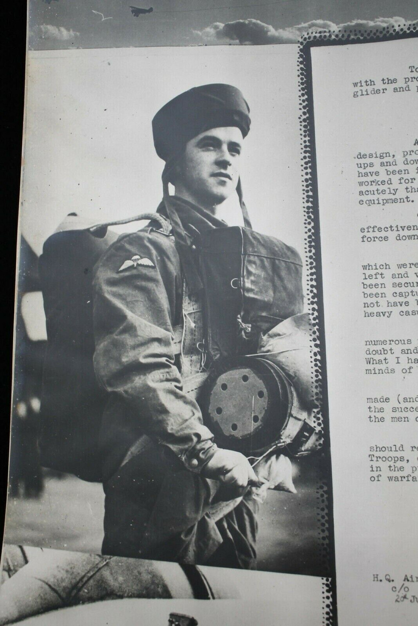 WW2 British Airborne Polish D-Day Glider Troops Commander Thank You Photograph WW2 British Airborne Polish D-Day Glider Troops Commander Thank You Photograph