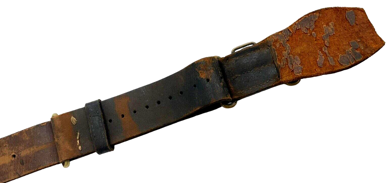 Canadian Militia 1880s Pattern Black Leather Rifles Snake Belt 33 Inches Canadian Militia 1880s Pattern Black Leather Rifles Snake Belt 33 Inches