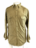 WW2 British Canadian Wool Button Front Collared Shirt 14.5 Collar