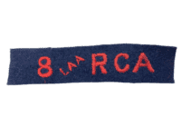 WW2 Canadian Artillery 8th LAA RCA Slip On Shoulder Patch