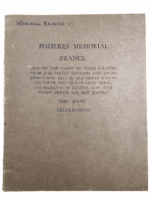 WW1 British BEF Memorial Register 27 Pozieres Memorial SC Reference Book WW1 British BEF Memorial Register 27 Pozieres Memorial SC Reference Book