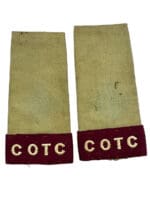 WW2 Canadian Officers Training Corps COTC Slip On Shoulder Title Pair WW2 Canadian Officers Training Corps COTC Slip On Shoulder Title Pair