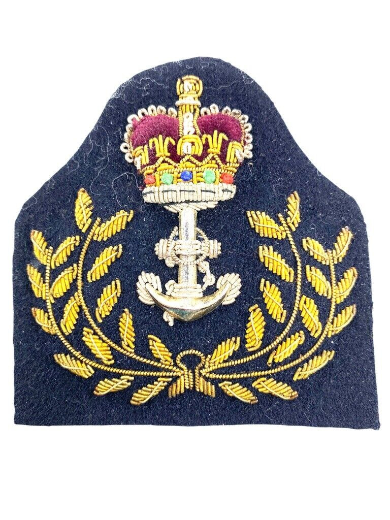 British Royal Navy RN Bullion Wire Officers Cap Badge Issue British Royal Navy RN Bullion Wire Officers Cap Badge Issue