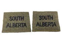 WW2 Canadian South Alberta Regiment Khaki Slip On Pair Insignia