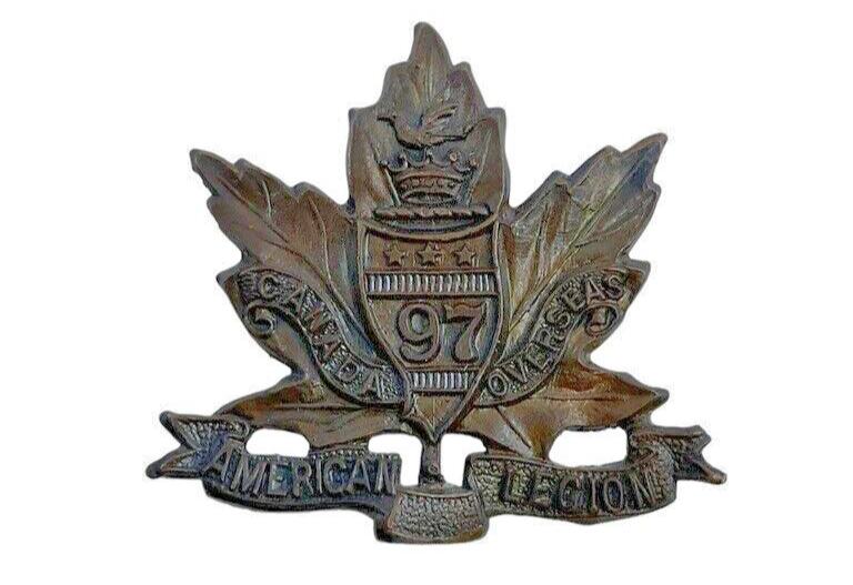 WW1 Canadian CEF 97th Battalion Collar Insignia Single 1 WW1 Canadian CEF 97th Battalion Collar Insignia Single 1