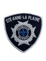 Canadian Ste-Anne_La Plaine Quebec Fire Service Department White Border Patch