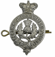 British Victorian Perth Highland Rifle Volunteers Glengarry Cap Badge