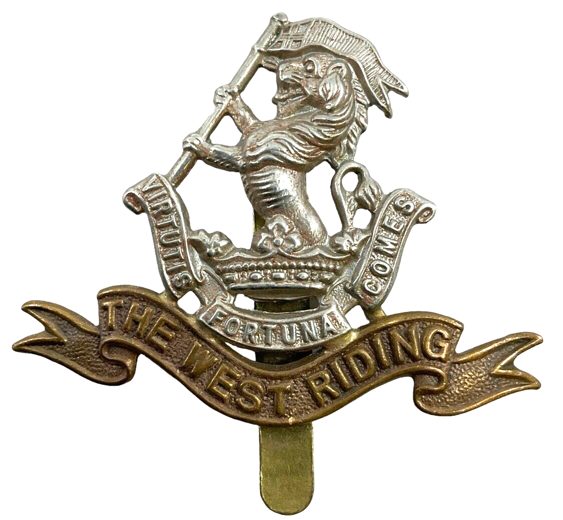 WW1 British BEF West Riding Regiment Cap Badge WW1 British BEF West Riding Regiment Cap Badge