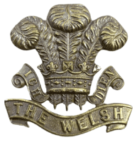 WW2 British Officers The Welsh Regiment Cap Badge Gaunt Tab