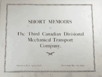 WW1 Canadian CEF 3rd Div Transport Co Short Memoirs Hardcover Reference Book WW1 Canadian CEF 3rd Div Transport Co Short Memoirs Hardcover Reference Book