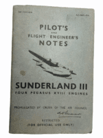 WW2 British Canadian RAF RCAF Sunderland III Pilots Notes Original 1943 Book