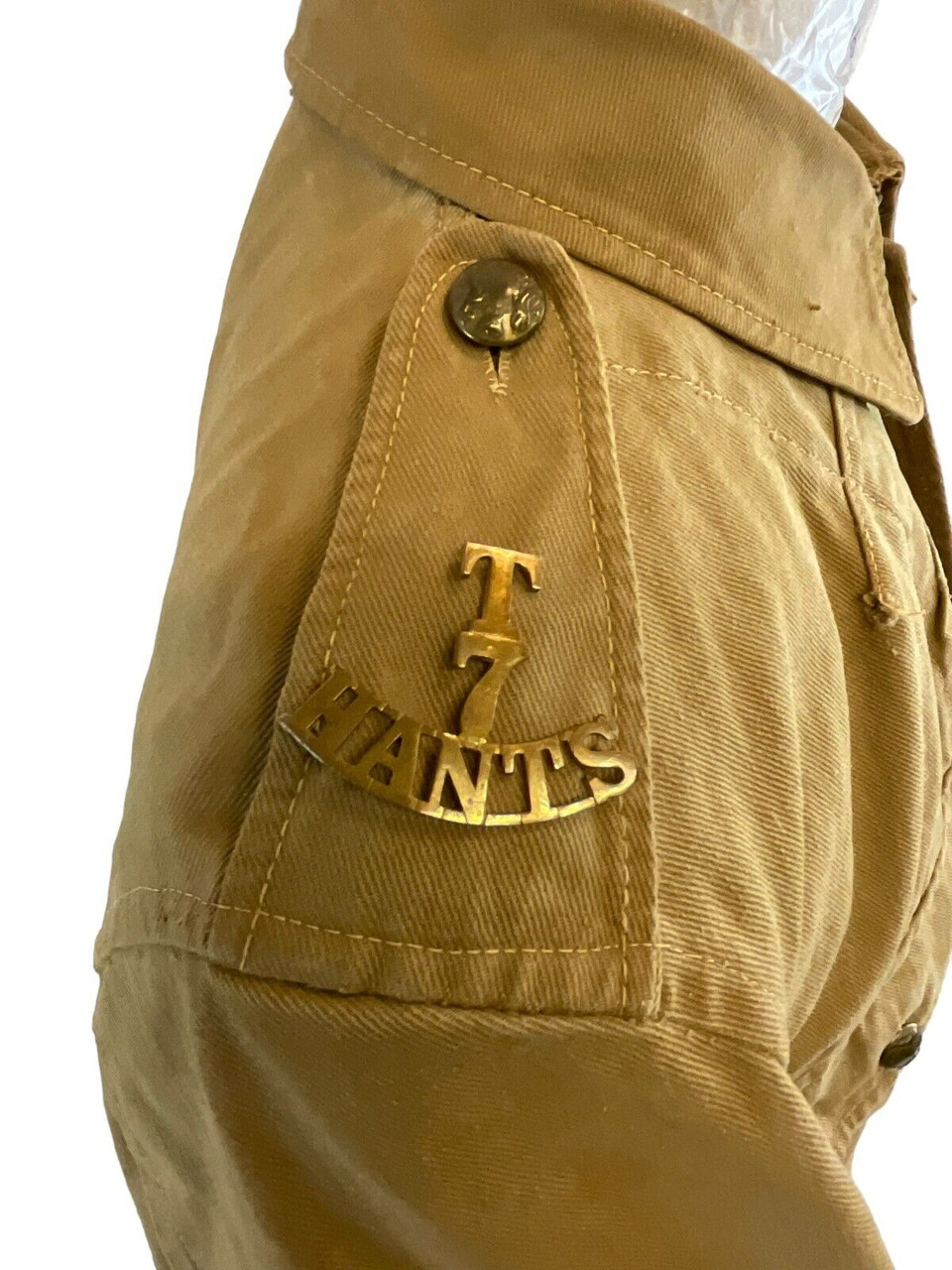 WW1 British BEF 7th Territorial Hants Regiment Summer Tropical Tunic Jacket WW1 British BEF 7th Territorial Hants Regiment Summer Tropical Tunic Jacket