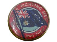 WW1 WW2 Australian For Our Fighting Men War Chest Button Home Front Donation Pin WW1 WW2 Australian For Our Fighting Men War Chest Button Home Front Donation Pin