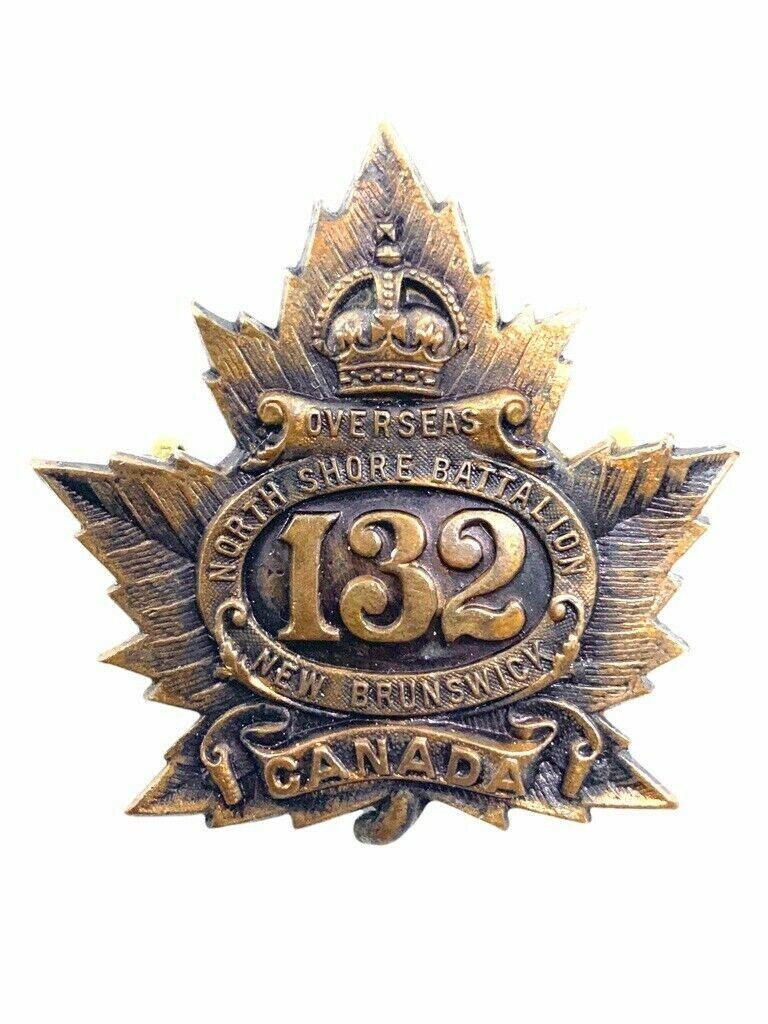 WW1 Canadian CEF 132nd Battalion Cap Badge Insignia WW1 Canadian CEF 132nd Battalion Cap Badge Insignia
