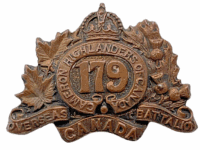 WW1 Canadian CEF 179th Battalion Collar Insignia Single WW1 Canadian CEF 179th Battalion Collar Insignia Single