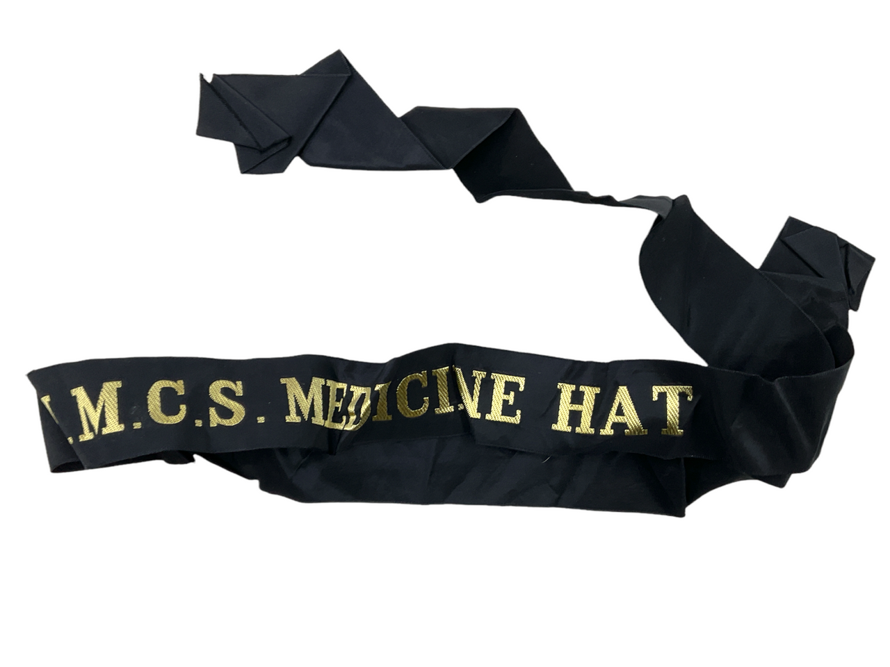 Canadian RCN Navy HMCS Medicine Hat Full Length Cap Tally Canadian RCN Navy HMCS Medicine Hat Full Length Cap Tally