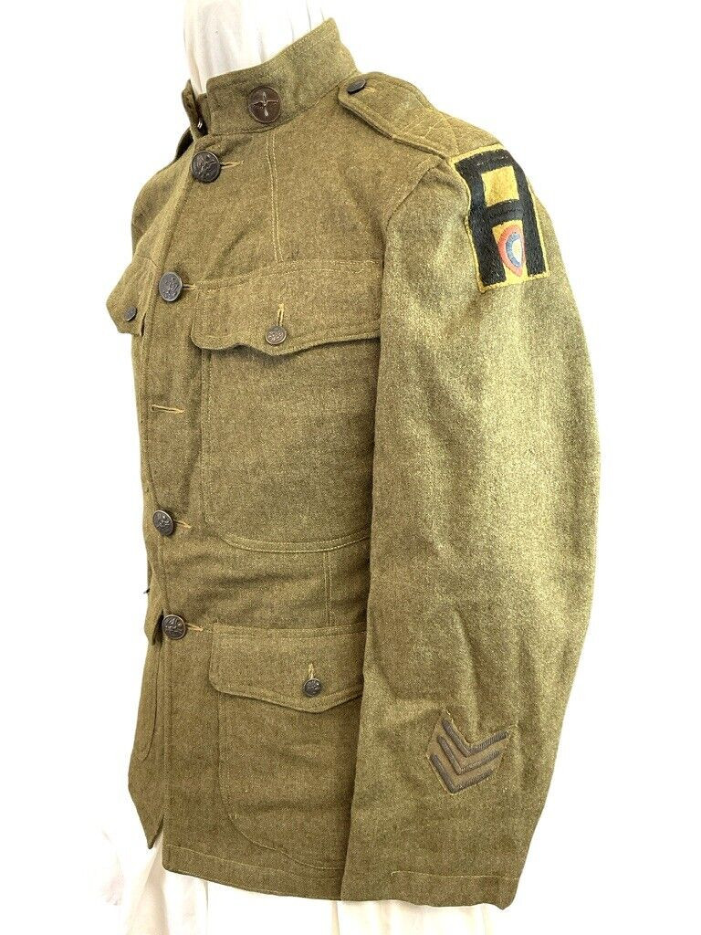 WW1 US AEF USAS Air Service 1st Army Other Ranks Patched Tunic w Service Stripes WW1 US AEF USAS Air Service 1st Army Other Ranks Patched Tunic w Service Stripes