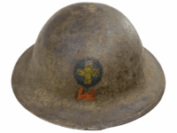 WW1 US AEF 33rd Infantry Division Engineers Patch Painted Brodie Helmet