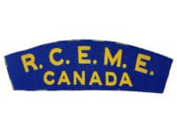 WW2 Canadian RCEME Electrical Mechanical Engineers Canvas Shoulder Title Single