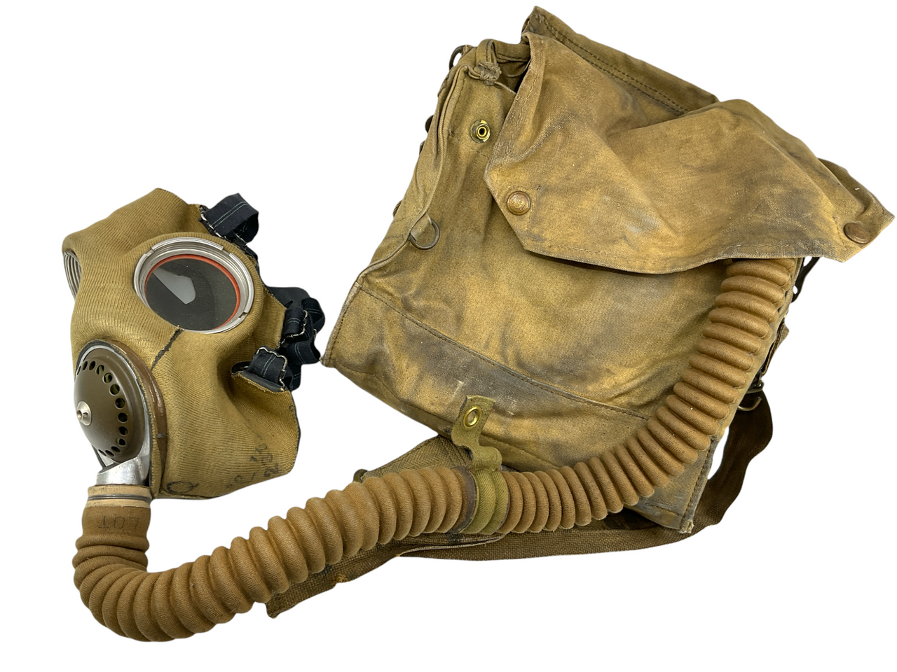 WW2 Canadian RCNVR Navy Long Hose Respirator Named Lt Commander RS Williams RARE WW2 Canadian RCNVR Navy Long Hose Respirator Named Lt Commander RS Williams RARE