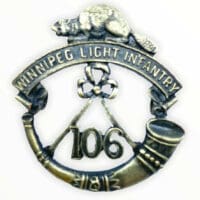 Canadian 106th Winnipeg Light Infantry Officers Cap Badge