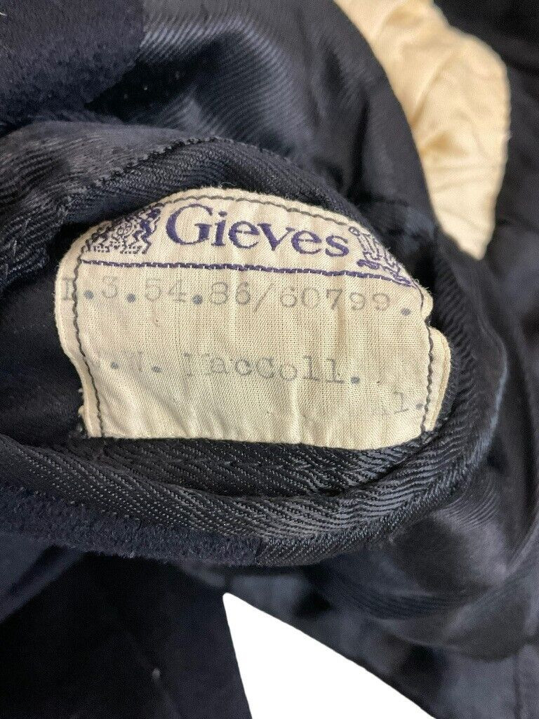 Canadian Navy RCN Mess Dress Jacket Named Gieves Maker Label Canadian Navy RCN Mess Dress Jacket Named Gieves Maker Label