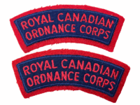 Royal Canadian Ordnance Corps RCOC Cloth Shoulder Title Pair