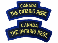 Canadian The Ontario Regiment Cloth Shoulder Title Pair