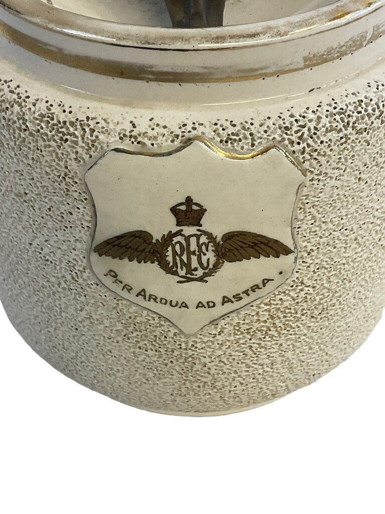WW1 British RFC Royal Flying Corps Tobacco Jar 5 X 5 Inches WW1 British RFC Royal Flying Corps Tobacco Jar 5 X 5 Inches
