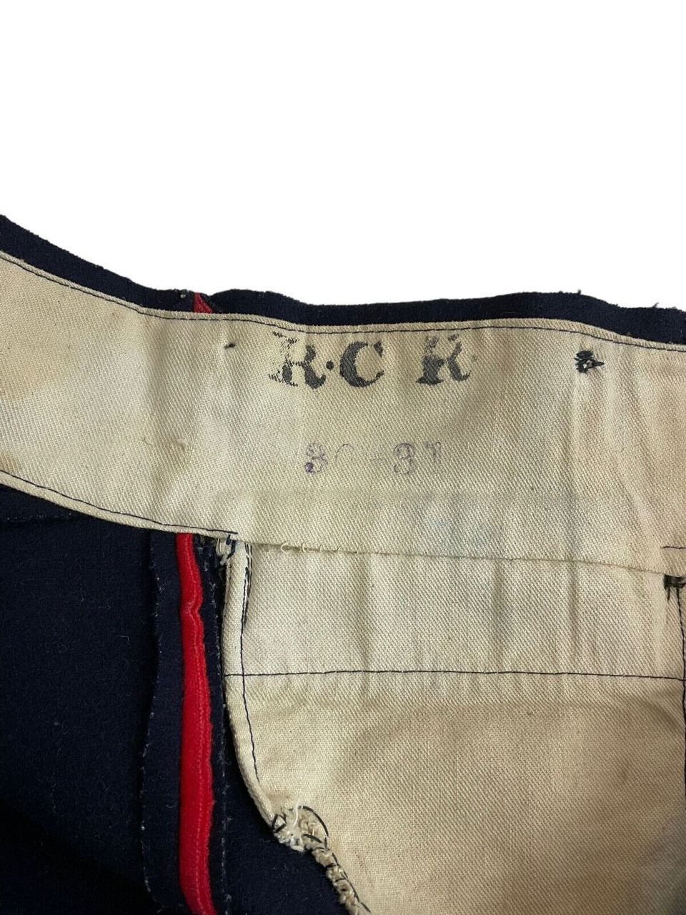 Canadian 1902 Pattern Royal Canadian Regiment Marked Red Piped Trousers OR's Canadian 1902 Pattern Royal Canadian Regiment Marked Red Piped Trousers OR's