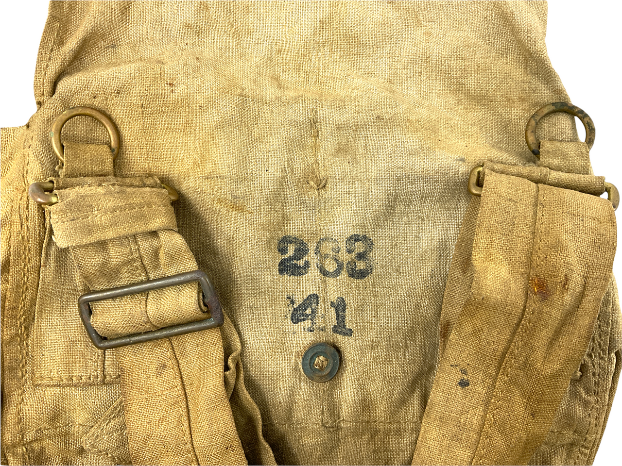 Victorian Canadian 41st Brockville Rifles Militia Cotton Haversack Side Pack Victorian Canadian 41st Brockville Rifles Militia Cotton Haversack Side Pack